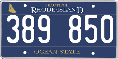 RI license plate 389850