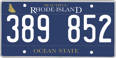 RI license plate 389852