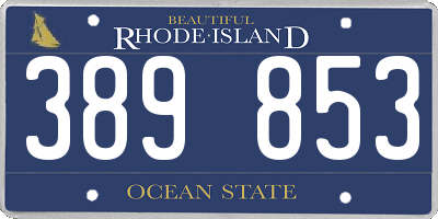 RI license plate 389853