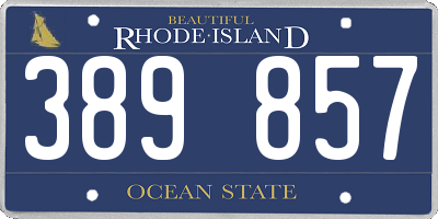RI license plate 389857