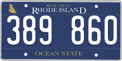 RI license plate 389860