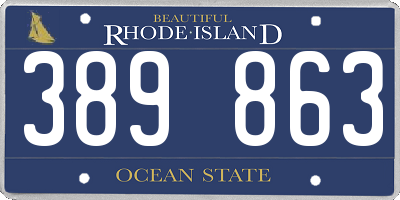 RI license plate 389863