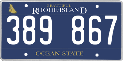 RI license plate 389867