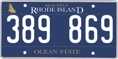 RI license plate 389869