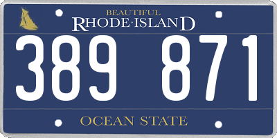 RI license plate 389871