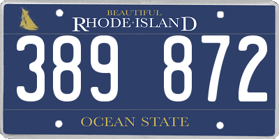 RI license plate 389872