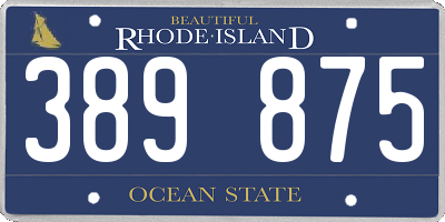 RI license plate 389875