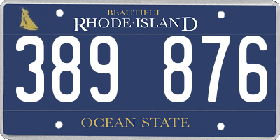 RI license plate 389876