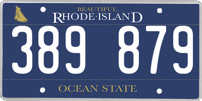 RI license plate 389879