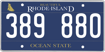 RI license plate 389880