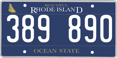 RI license plate 389890