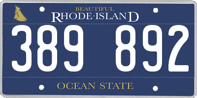 RI license plate 389892