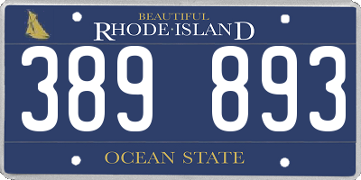RI license plate 389893