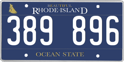 RI license plate 389896