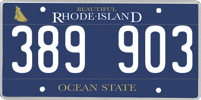 RI license plate 389903