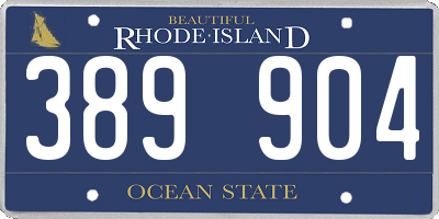 RI license plate 389904
