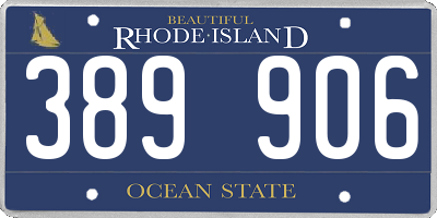 RI license plate 389906