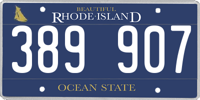 RI license plate 389907