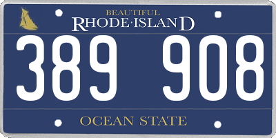 RI license plate 389908