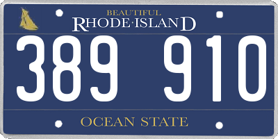 RI license plate 389910
