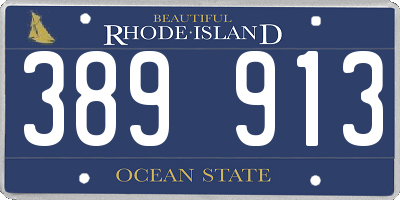 RI license plate 389913
