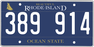 RI license plate 389914