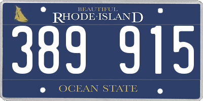 RI license plate 389915