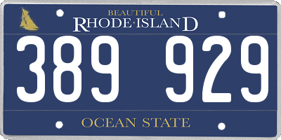 RI license plate 389929