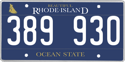 RI license plate 389930