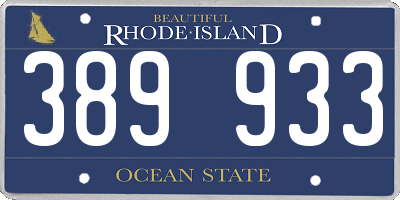 RI license plate 389933