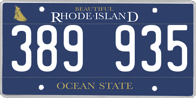 RI license plate 389935