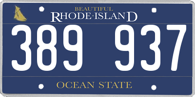 RI license plate 389937