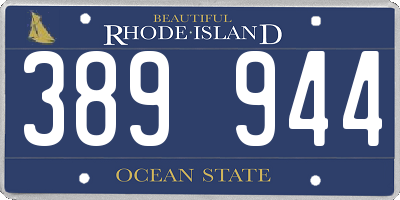 RI license plate 389944