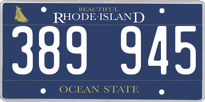 RI license plate 389945
