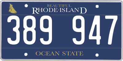 RI license plate 389947