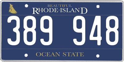RI license plate 389948