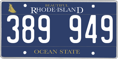 RI license plate 389949