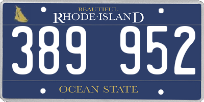 RI license plate 389952