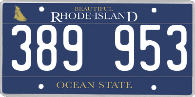 RI license plate 389953