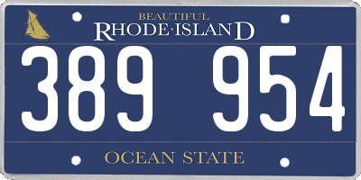 RI license plate 389954