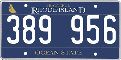RI license plate 389956