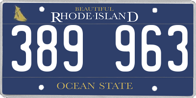 RI license plate 389963