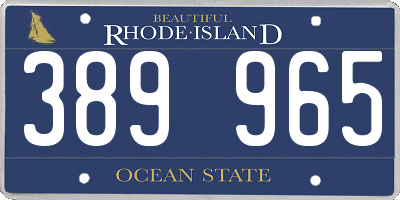 RI license plate 389965