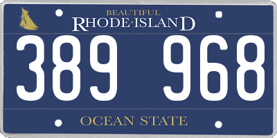 RI license plate 389968