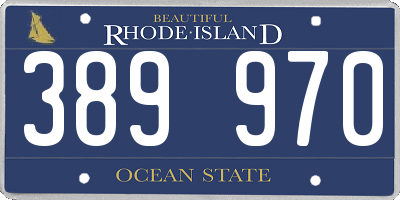 RI license plate 389970