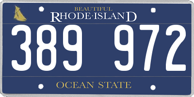 RI license plate 389972