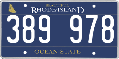 RI license plate 389978