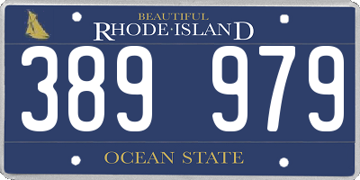 RI license plate 389979