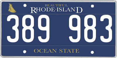 RI license plate 389983