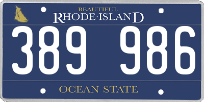 RI license plate 389986
